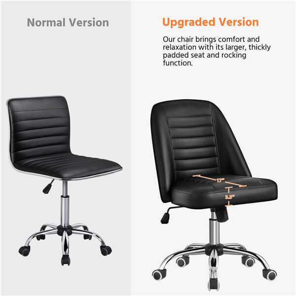 Yaheetech Mid Back PU Leather Armless Desk Office Chair - Image 7