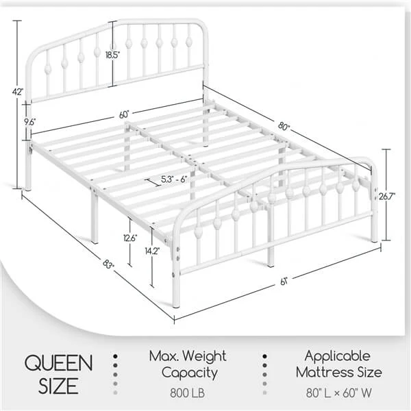 Yaheetech Metal Bed Frame Metal Platform Bed - Image 9