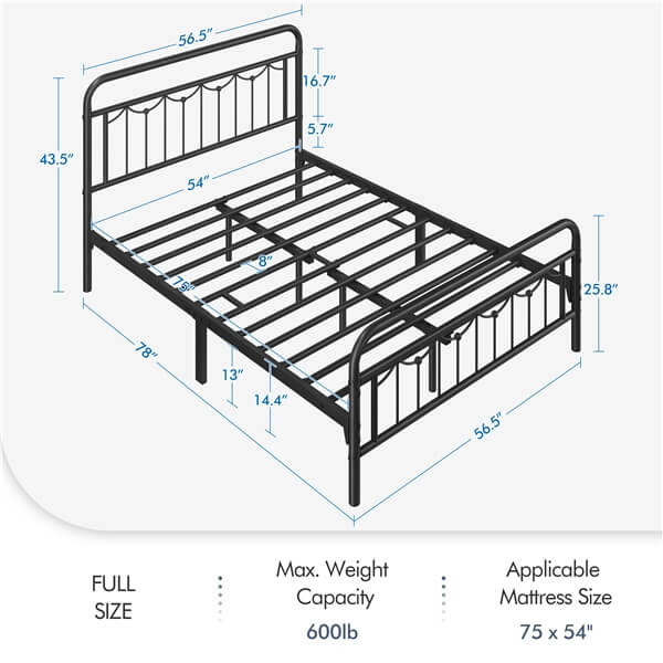 Yaheetech Metal Bed Frame with Headboard and Footboard - Image 4