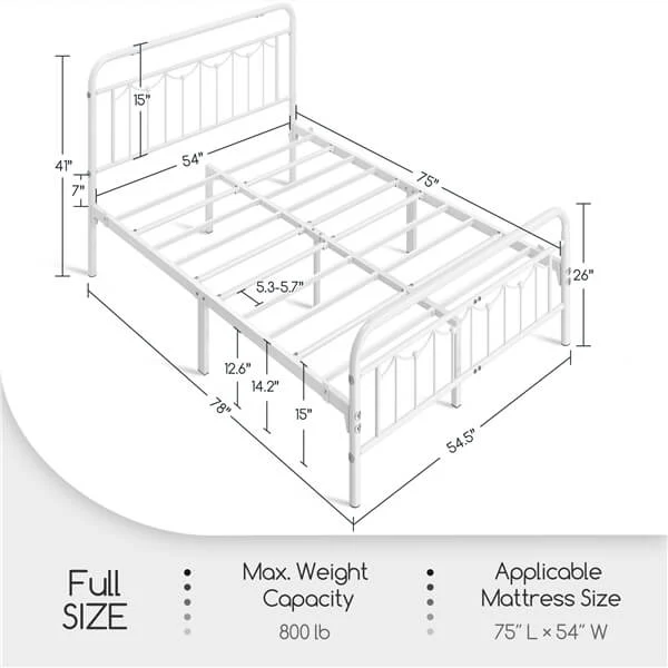 Yaheetech Metal Bed Frame with Headboard and Footboard - Image 7