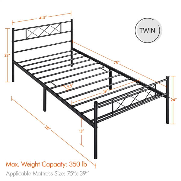 Yaheetech Metal Platform Bed Frame - Image 7