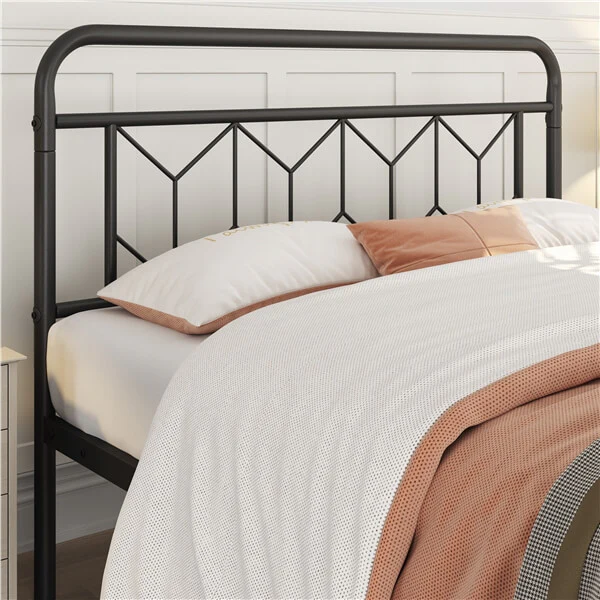 Yaheetech Metal Platform Bed Frame Mattress Foundation with Diamond Pattern Headboard - Image 9