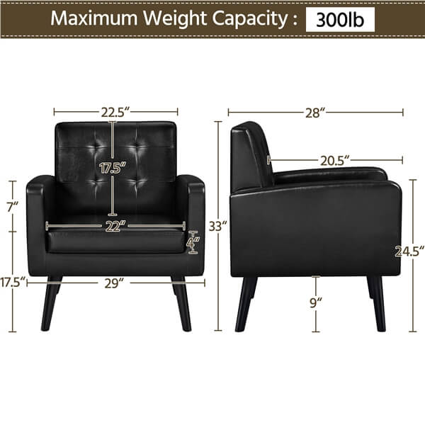 Yaheetech Mid-Century Accent Chair - Image 5