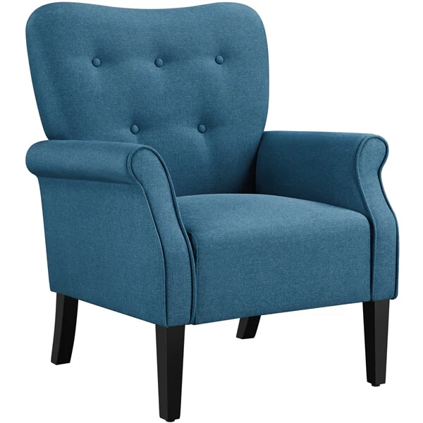 Yaheetech Mid Century Accent Chair with Sturdy Wood Legs and High Back - Image 6