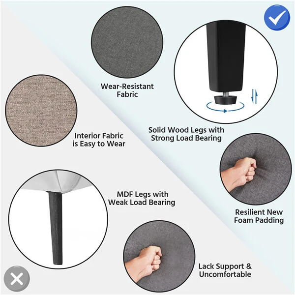 Yaheetech Mid Century Accent Chair with Sturdy Wood Legs and High Back - Image 7