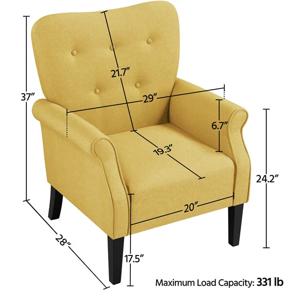 Yaheetech Mid Century Accent Sofa Chair - Image 5