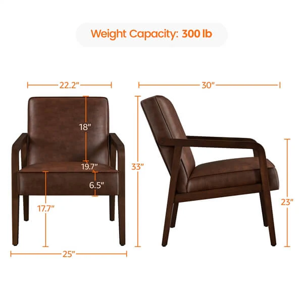 Yaheetech Mid-Century Modern Upholstered Lounge Chair - Image 5