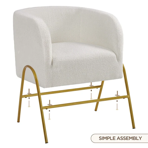 Yaheetech Modern Boucle Armchair - Image 6