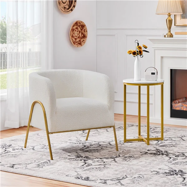 Yaheetech Modern Boucle Armchair - Image 8