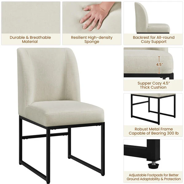 Yaheetech Upholstered Dining Chairs - Image 4