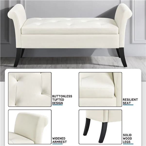 Yaheetech Modern Fabric Tufted Storage Bench - Image 5