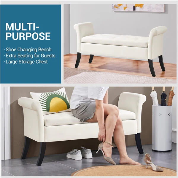 Yaheetech Modern Fabric Tufted Storage Bench - Image 7