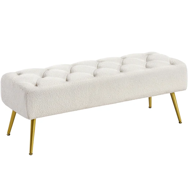 Yaheetech Modern Ottoman Bench Velvet Bench - Image 4