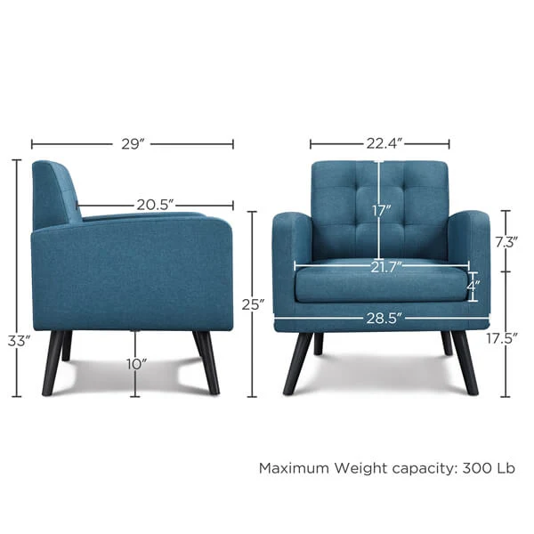 Yaheetech Modern Upholstered Living Room Chair - Image 5