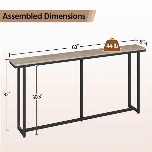 Yaheetech Narrow Console Table with Sturdy Metal Frame - Image 4