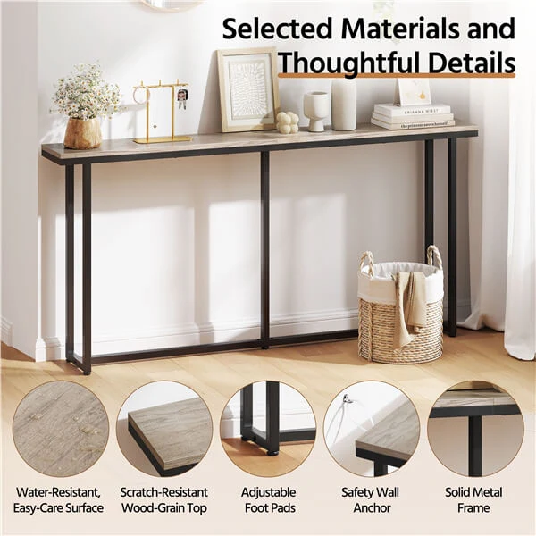Yaheetech Narrow Console Table with Sturdy Metal Frame - Image 5