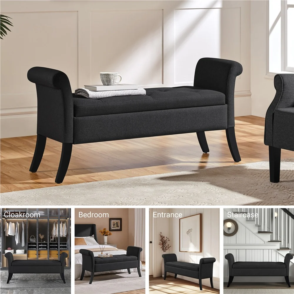 Yaheetech Ottoman with Storage, 52" - Image 9