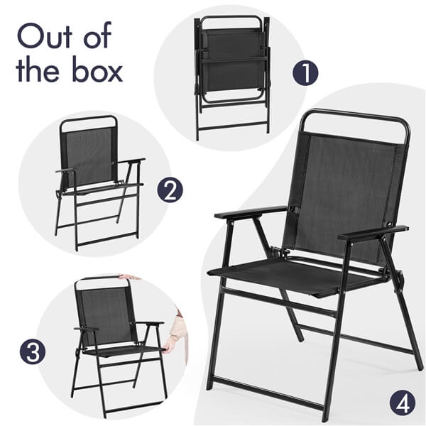 Yaheetech Outdoor Patio Chairs Folding Patio Chairs Set of 2 - Image 9