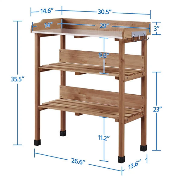 Yaheetech Outdoor Garden Potting Bench Table - Image 3