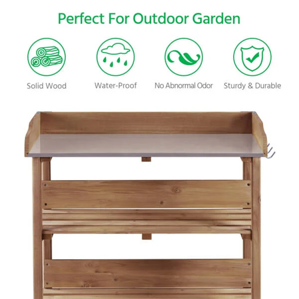 Yaheetech Outdoor Garden Potting Bench Table - Image 5