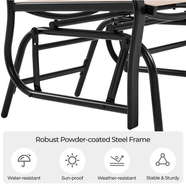 Yaheetech Outdoor Glider Chairs with Glass Table Rocking Chairs - Image 7