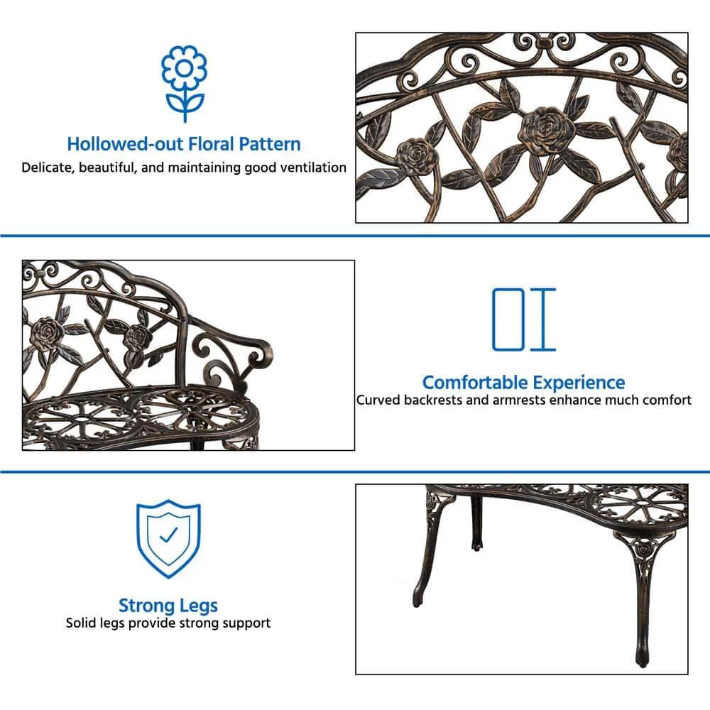 Yaheetech Outdoor Metal Bench - Image 5