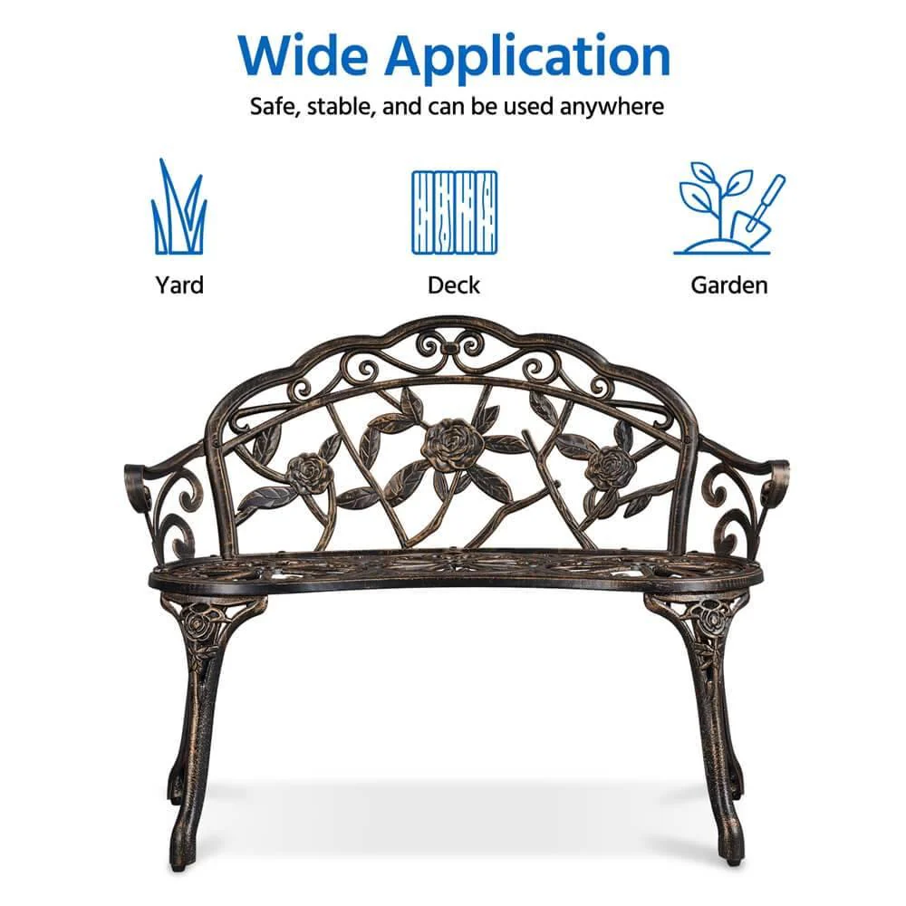 Yaheetech Outdoor Metal Bench - Image 6