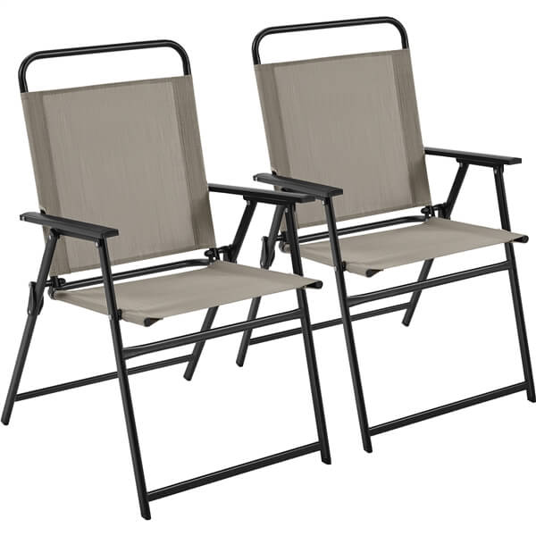 Yaheetech Outdoor Patio Chairs Folding Patio Chairs Set of 2 - Image 3