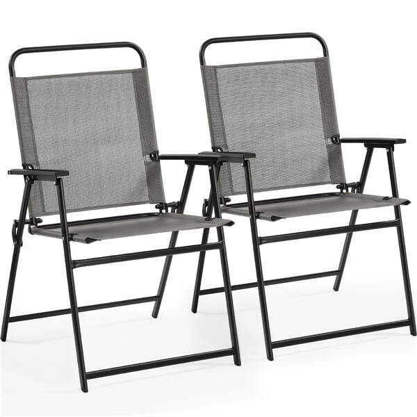 Yaheetech Outdoor Patio Chairs Folding Patio Chairs Set of 2 - Image 4