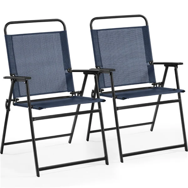 Yaheetech Outdoor Patio Chairs Folding Patio Chairs Set of 2 - Image 5