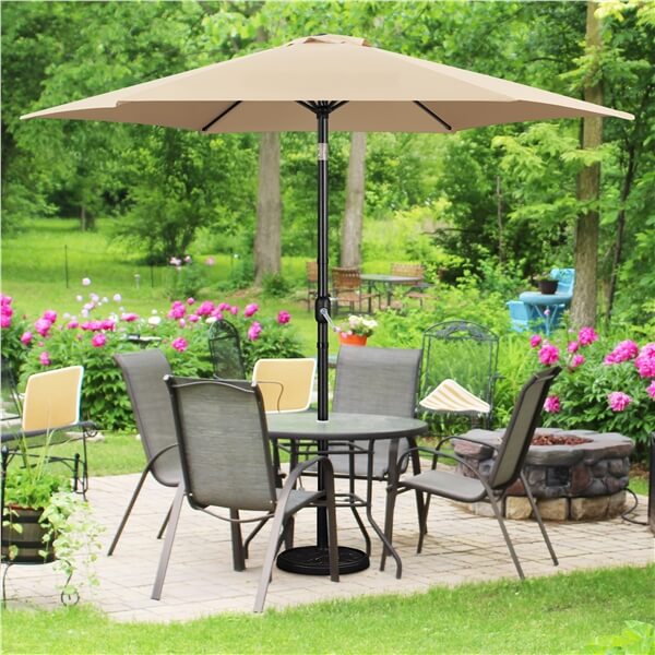 Yaheetech Outdoor Table Umbrella with Push Button Tilt and Crank - Image 7