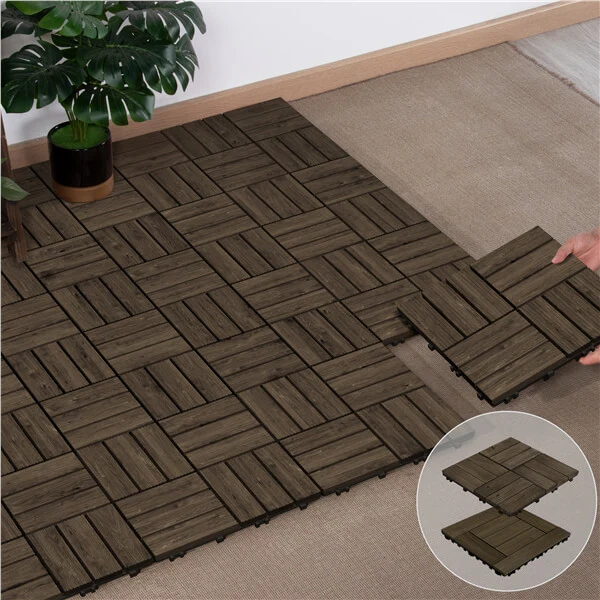 Yaheetech Pack of 27 Fir Wood Flooring Tiles - Image 6