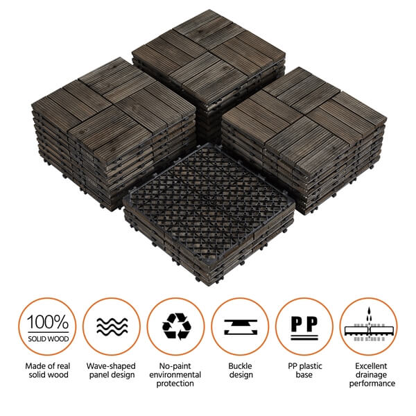 Yaheetech Pack of 27 Fir Wood Flooring Tiles - Image 8