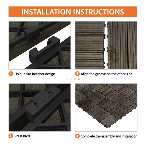 Yaheetech Pack of 27 Fir Wood Flooring Tiles - Image 9
