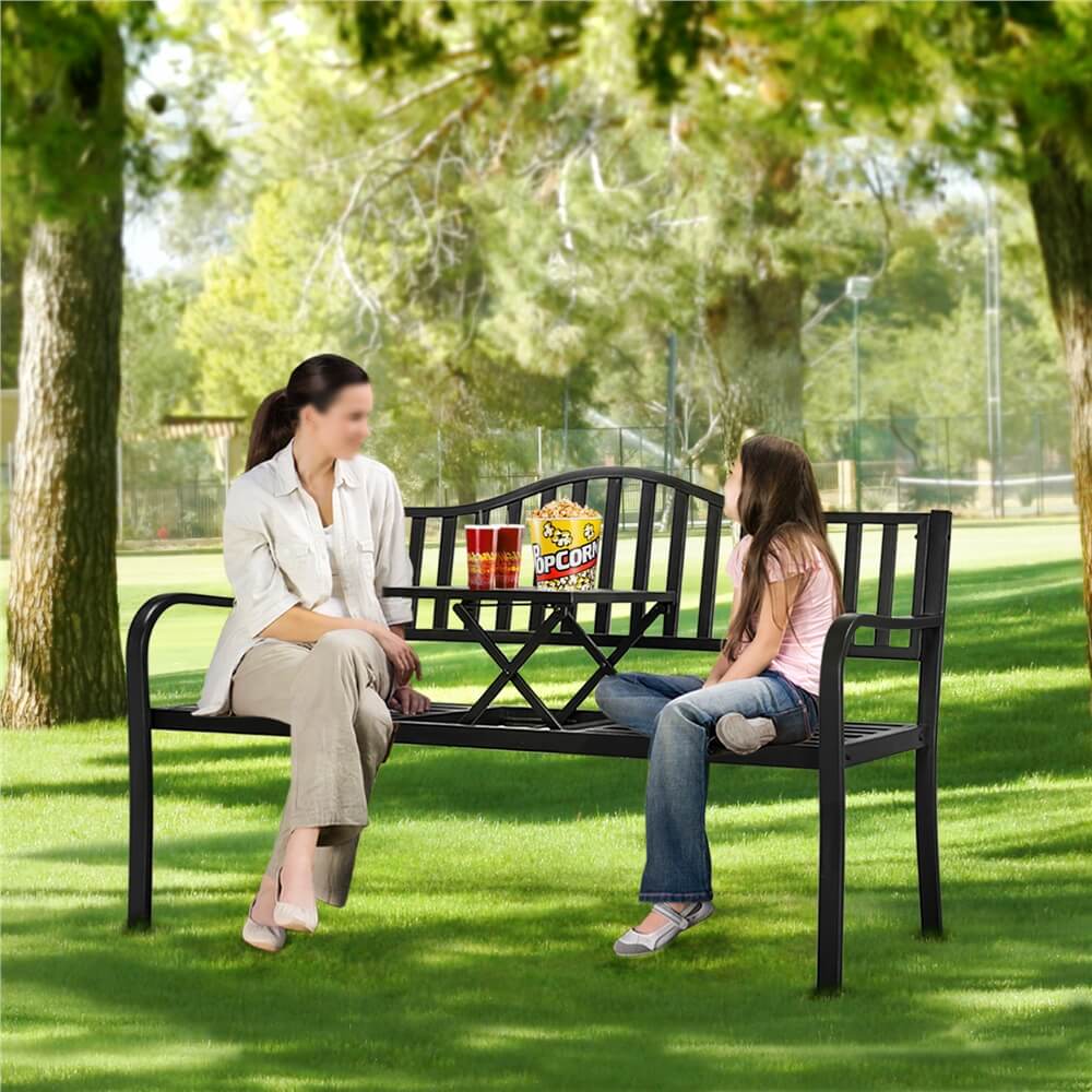 Yaheetech Patio Bench with Middle Table - Image 7