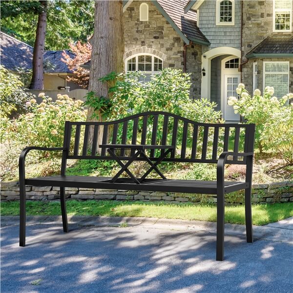 Yaheetech Patio Bench with Middle Table - Image 8