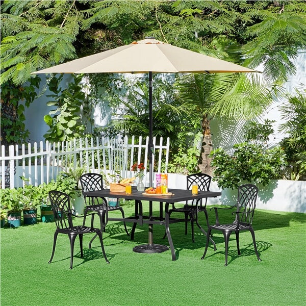 Yaheetech Patio Bistro Set 3-Piece Outdoor Cast Aluminum Table and Chairs Set - Image 7