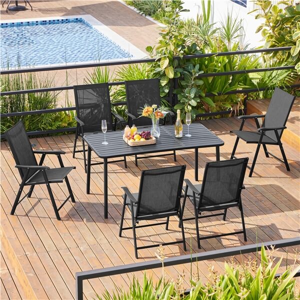 Yaheetech Patio Dining Chairs Set of 4 with Armrests - Image 20