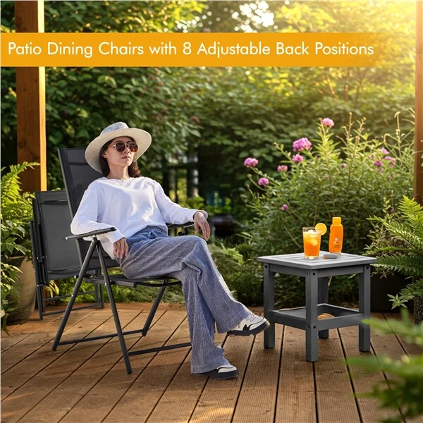 Yaheetech Patio Folding Dining Chairs Set of 2 - Image 4