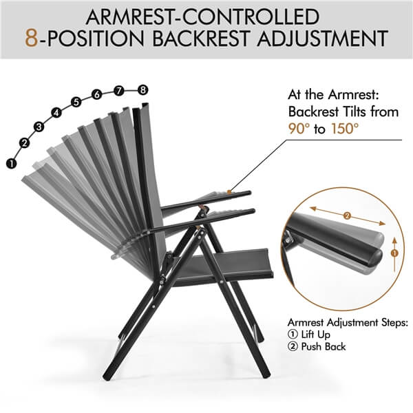 Yaheetech Patio Folding Dining Chairs Set of 2 - Image 5