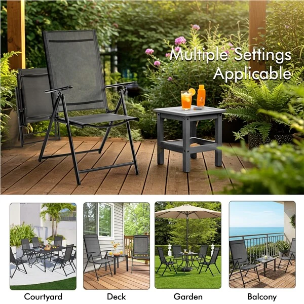 Yaheetech Patio Folding Dining Chairs Set of 2 - Image 9