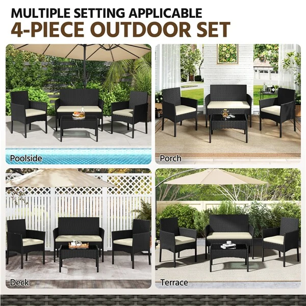 Yaheetech Patio Furniture Set 4 Pieces Conversation Sets - Image 9