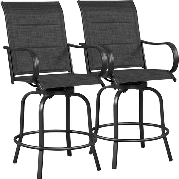 Yaheetech Patio Swivel Bar Stools Set of 2 - Image 4