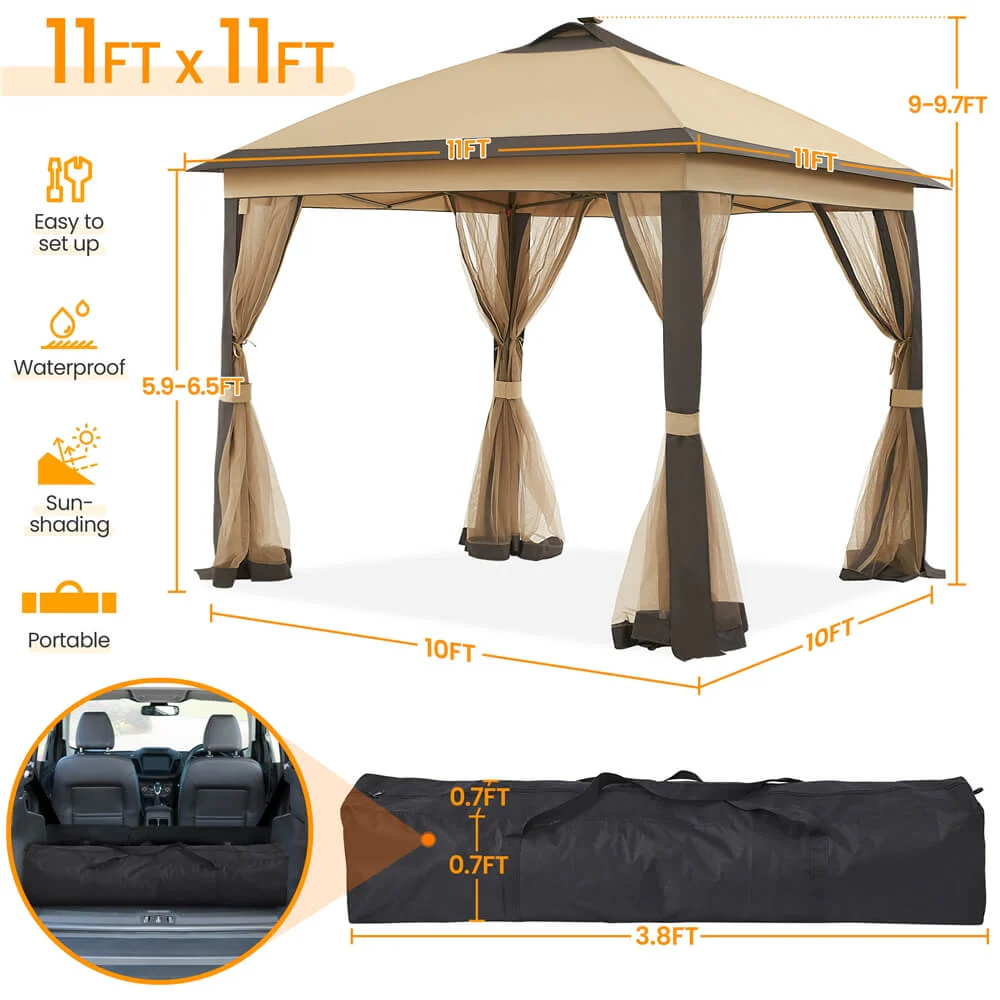 Yaheetech Pop Up Gazebo 11'x11' - Image 3
