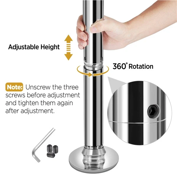 Yaheetech Portable 45mm Spinning Static Dancing Pole - Image 4