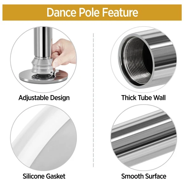 Yaheetech Portable 45mm Spinning Static Dancing Pole - Image 7
