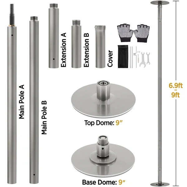Yaheetech Portable Dancing Pole Height Adjustable 6.9ft-9ft - Image 4