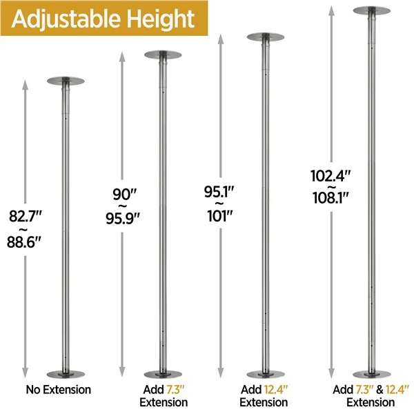Yaheetech Portable Dancing Pole Height Adjustable 6.9ft-9ft - Image 5