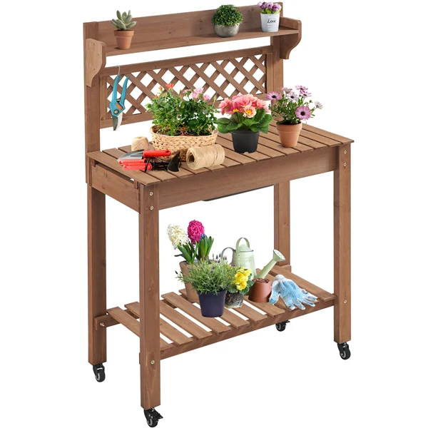 Yaheetech Potting Bench Table Removable Sink/Storage Shelf - Image 5