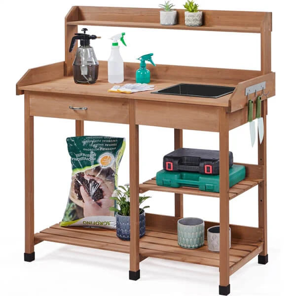 Yaheetech Potting Bench Table with Sink - Image 5